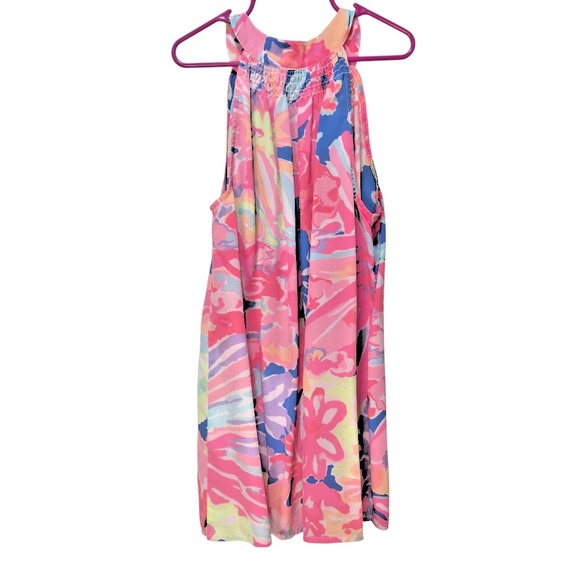 Lilly Pulitzer Women's Bailey Pink Multicolored Sleeveless Silk Blouse XXS - Picture 4 of 5